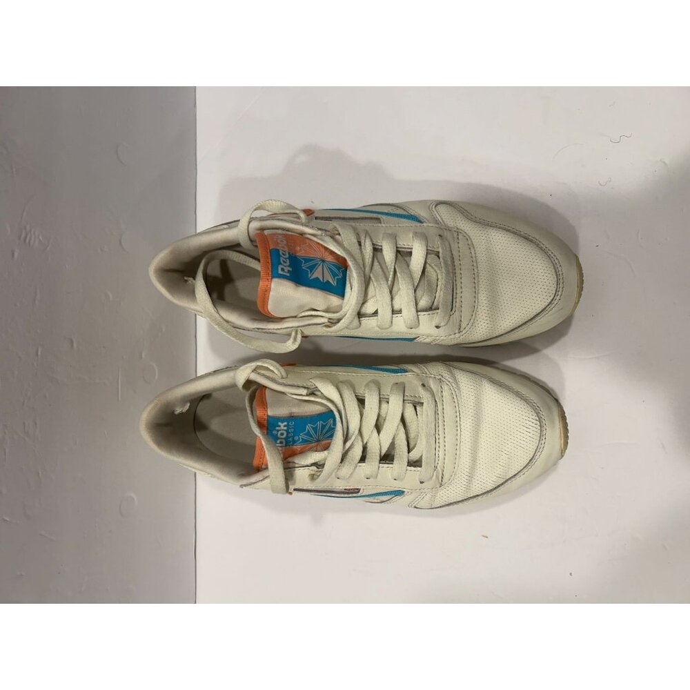 Reebok Classic Leather Vintage Beige Orange Blue Women’s 8